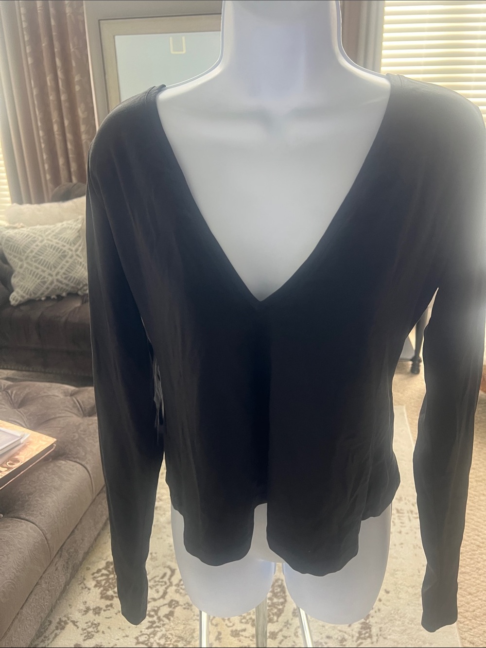 Skims cotton jersey plunge neck top